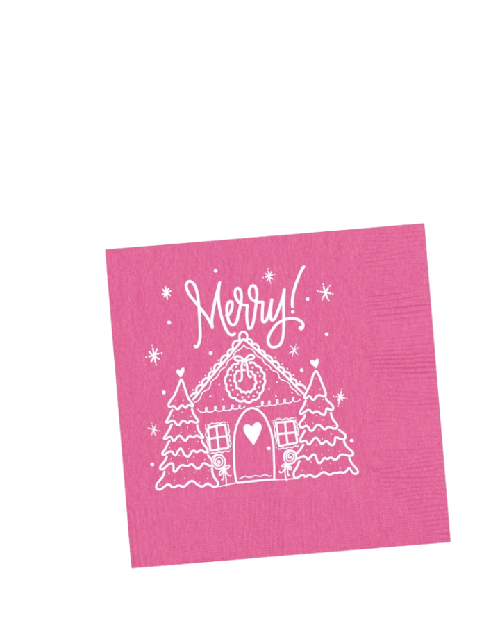 GINGERBREAD CHRISTMAS NAPKINS-PINK