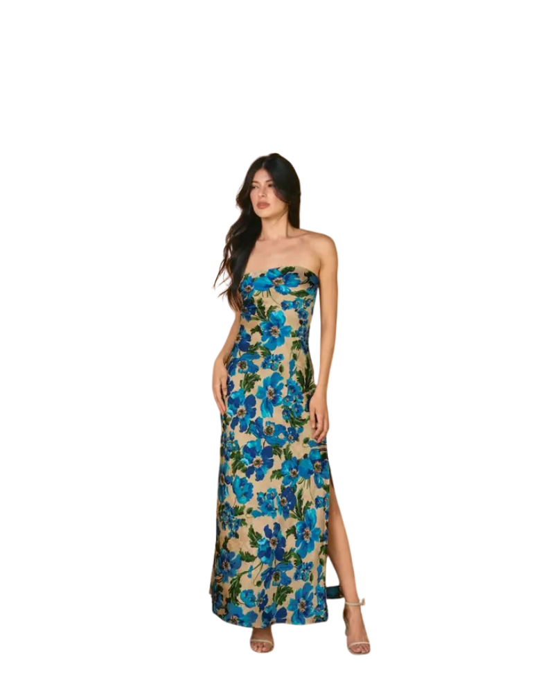 ETHEREAL GARDENS MAXI DRESS-BLUE JASPER