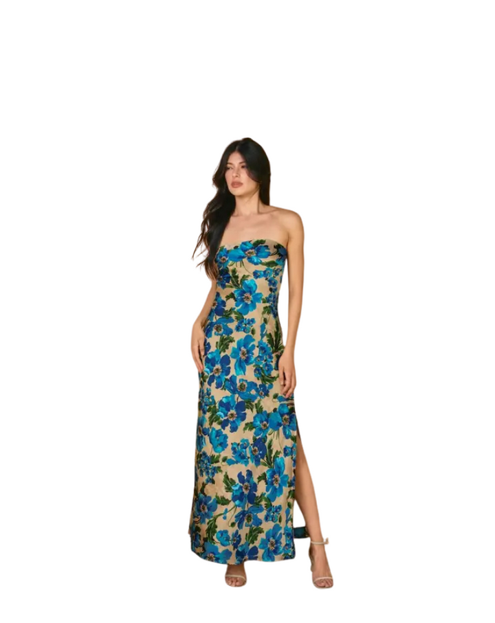 ETHEREAL GARDENS MAXI DRESS-BLUE JASPER