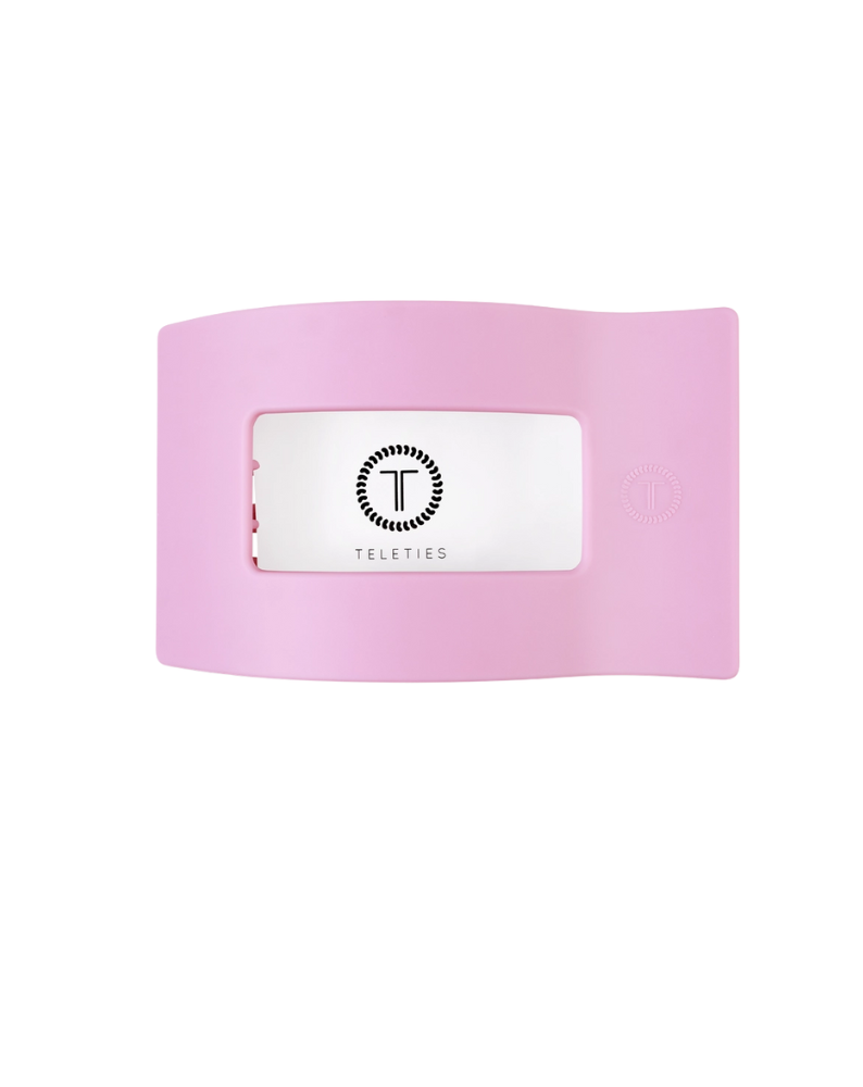 matte light pink open rectangle hair claw