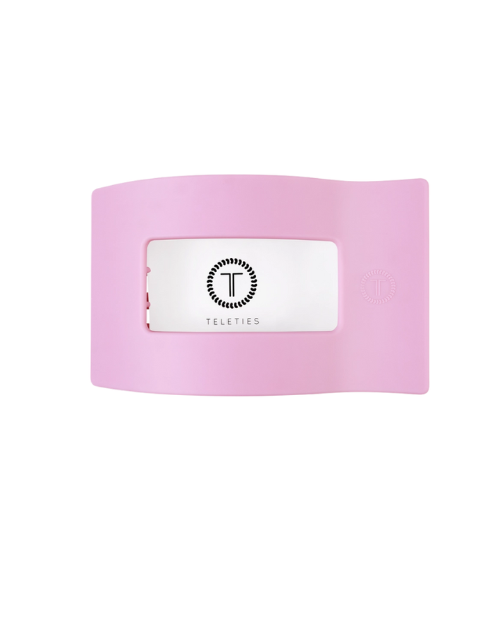 matte light pink open rectangle hair claw