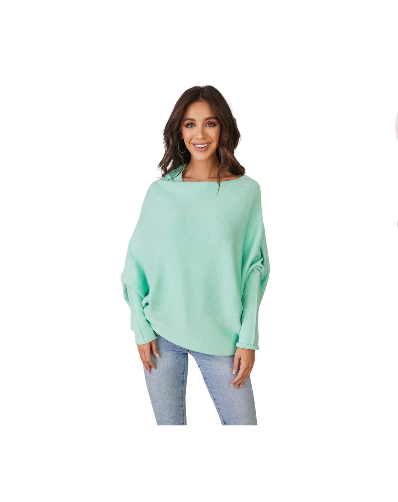 ASYMMETRICAL SWEATER-PISTACHIO