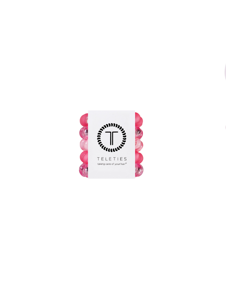 TINY SPIRAL HAIR TIES-PRETTY IN PINK