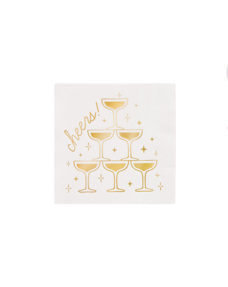 GOLD FOIL CHEERS NAPKINS