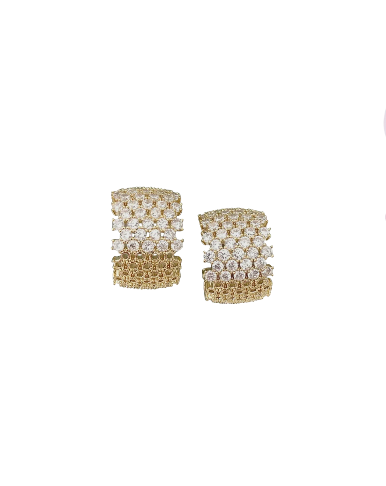 GLITTER HUGGIE EARRINGS-GOLD