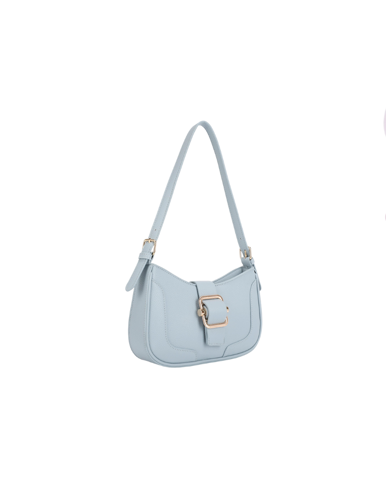 BUCKLE DESIGN SHOULDER BAG-LIGHT BLUE