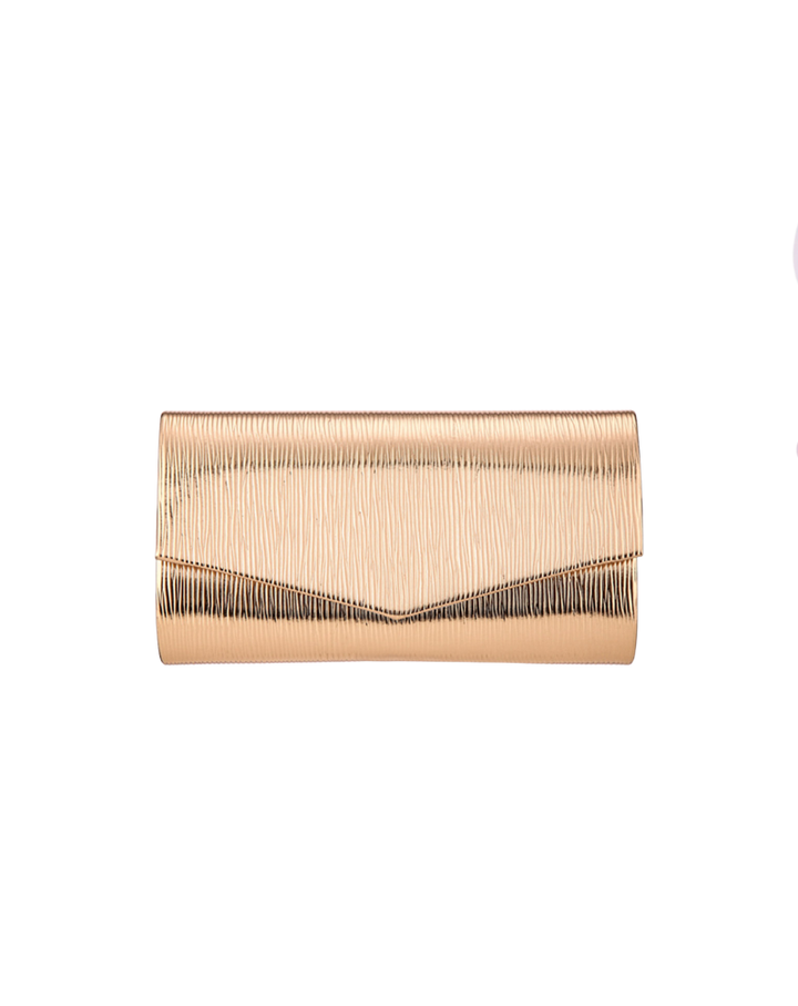 FLAP ENVELOPE CLUTCH-ROSE GOLD