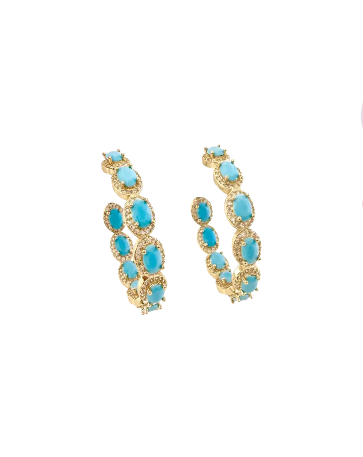 YELLOWSTONE TURQUOISE HOOPS-GOLD