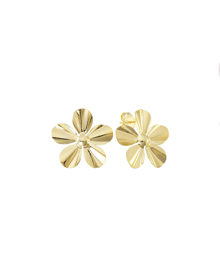 SMALL WISTERIA STUDS-SHINY 18K GOLD PLATED