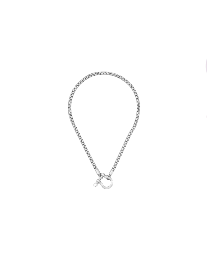 HORSESHOE SHACKLE PENDANT NECKLACE-SILVER