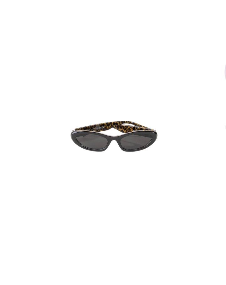 LEOPARD CAT EYE SUNGLASSES-BLACK