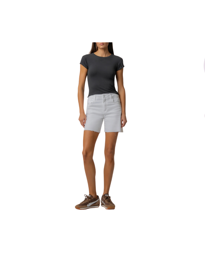 HAILEY HIGH RISE SHORT W RAW HEM-OPTIC WHITE