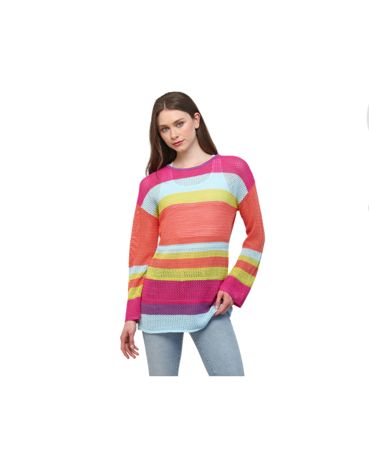 STRIPED KNIT TOP-MULTI