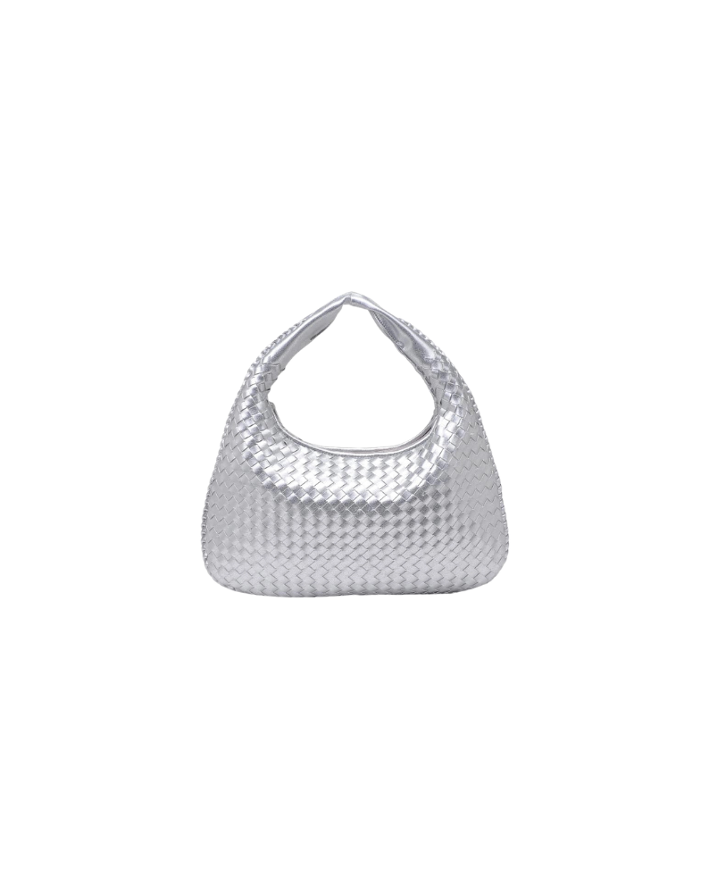 ADELA WOVEN HOBO-SILVER
