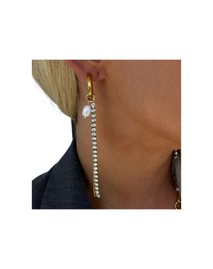 LUNA EARRINGS-GOLD/WHITE