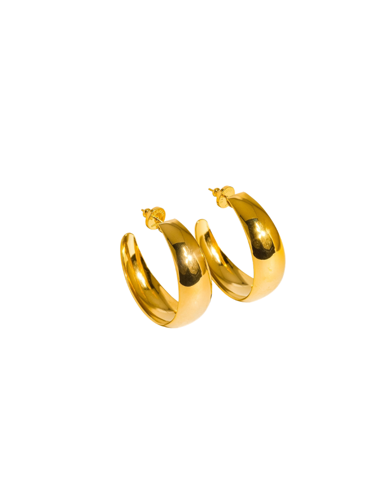ROMEE 18K CLASSIC C HOOP EARRINGS