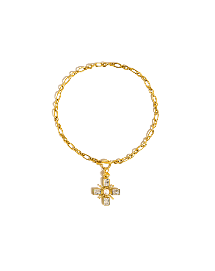 PATRICE 18K GOLD CROSS NECKLACE