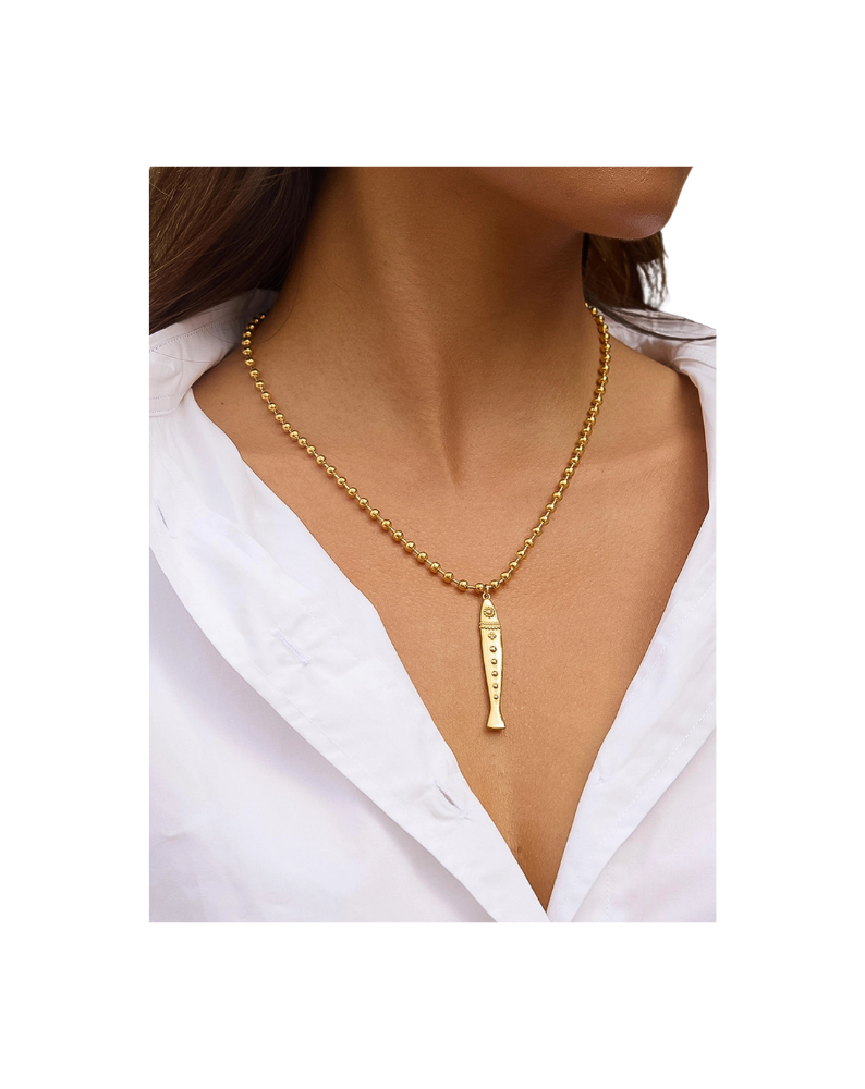 BELLISSE 18K VINTAGE FISH NECKLACE