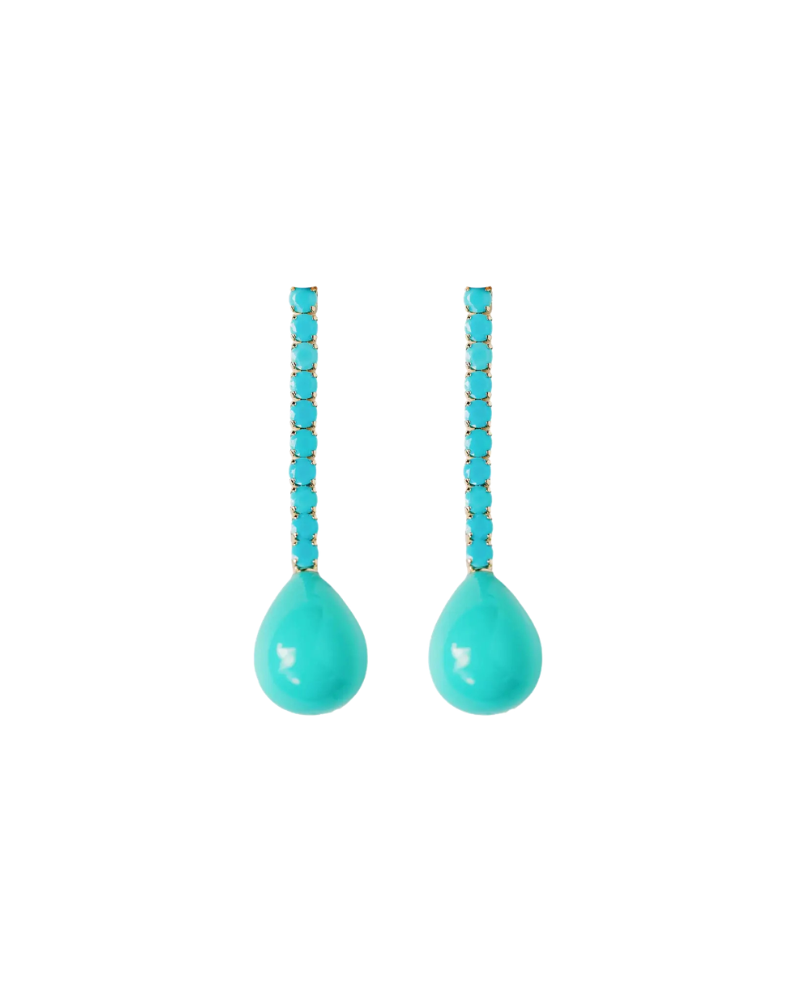 TURQUOISE SWINGY STATEMENT EARRINGS