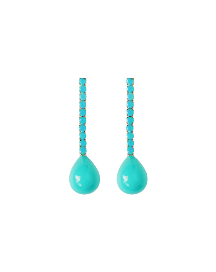TURQUOISE SWINGY STATEMENT EARRINGS