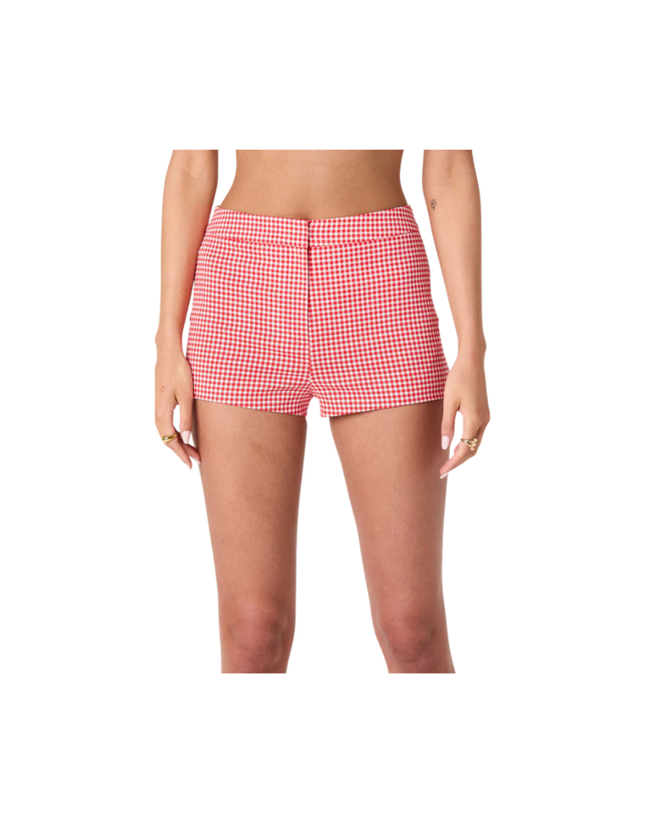 VALERIE SHORTS-RED GINGHAM