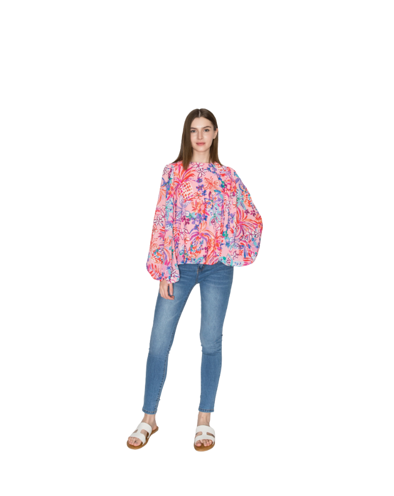 ABSTRACT PRINTED BLOUSE-MULTI