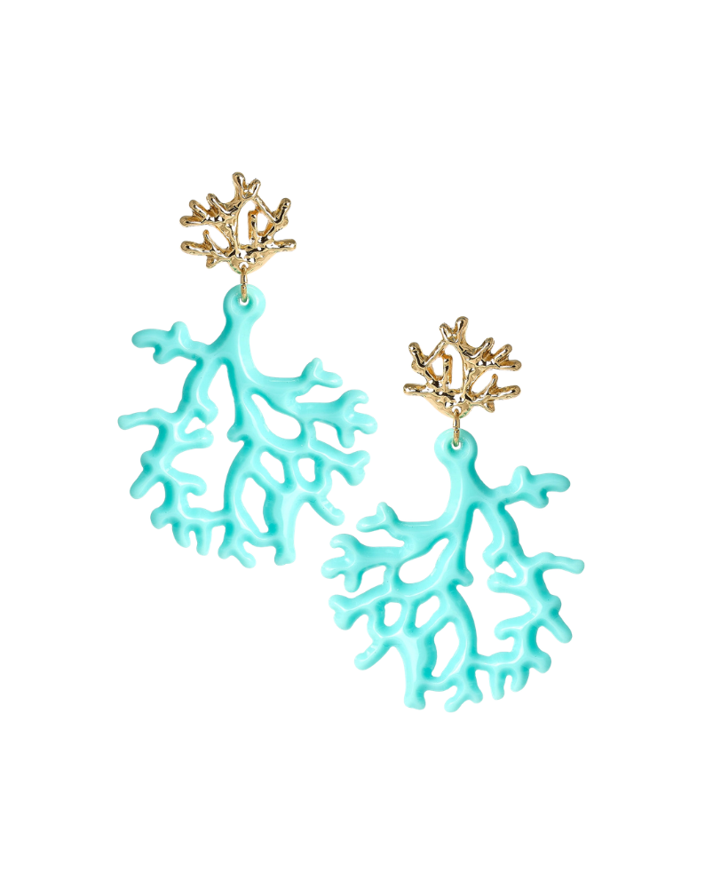 TULA CORAL ACRYLIC EARRING-TURQUOISE