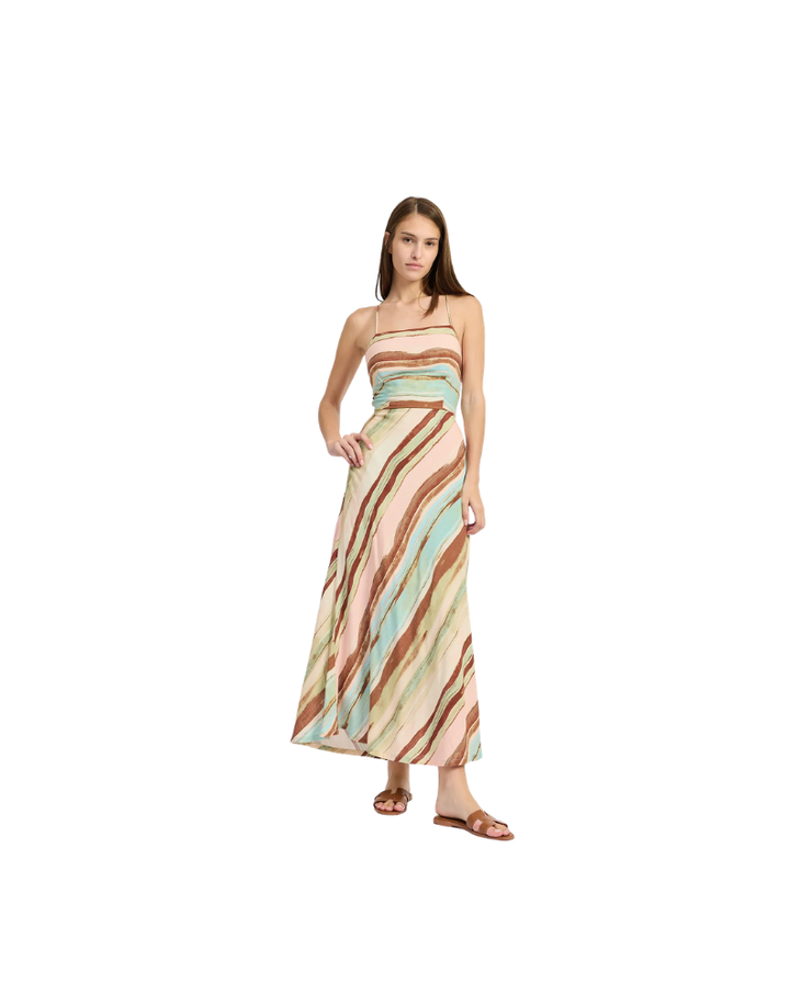 LANA MAXI DRESS-BLUSH/BROWN/BLUE