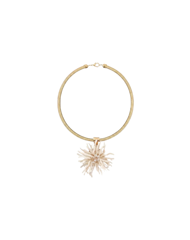 CORAL FLOWER COLLAR NECKLACE