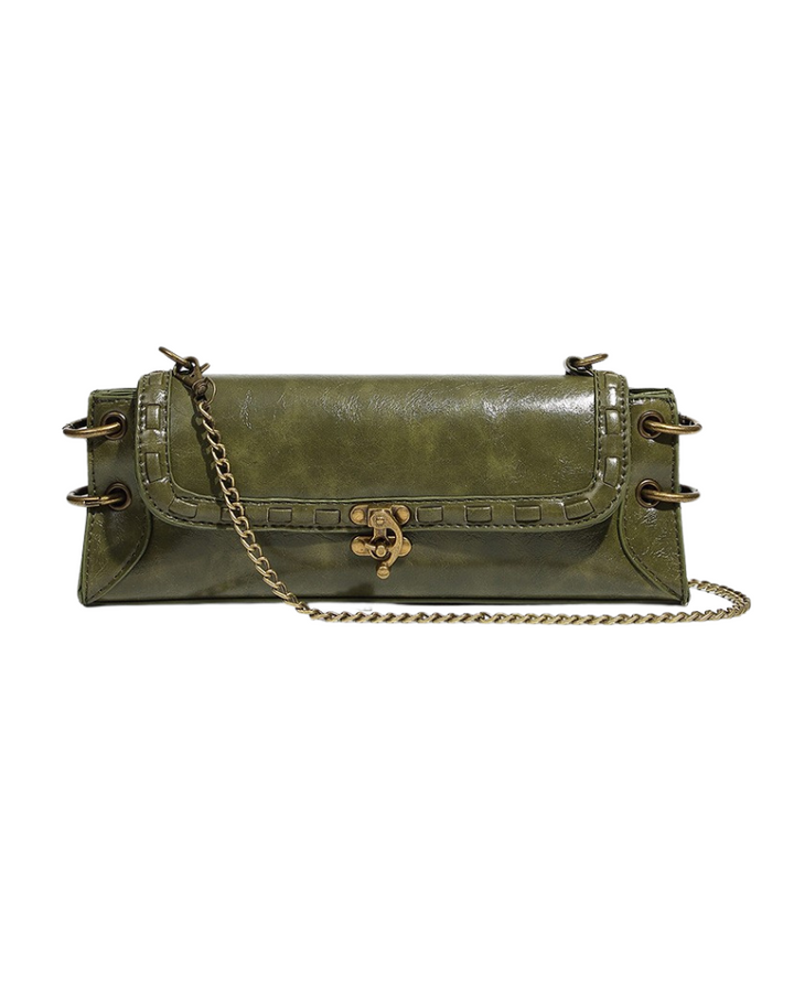 BRONZE LOCK CHAIN BAG-GREEN