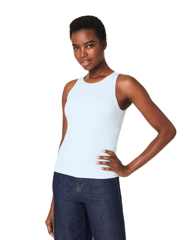 SMOOTHING JERSEY RACERBACK TANK-SKY