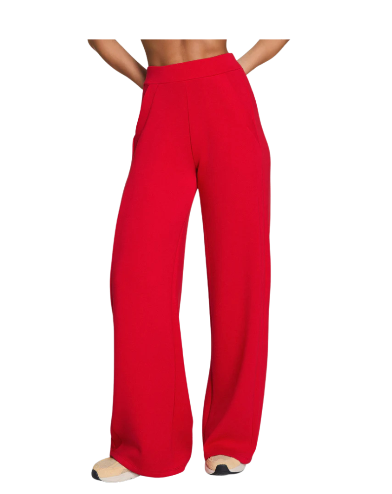 AIRESSENTIALS WIDE LEG TRACK PANT-SPANX RED