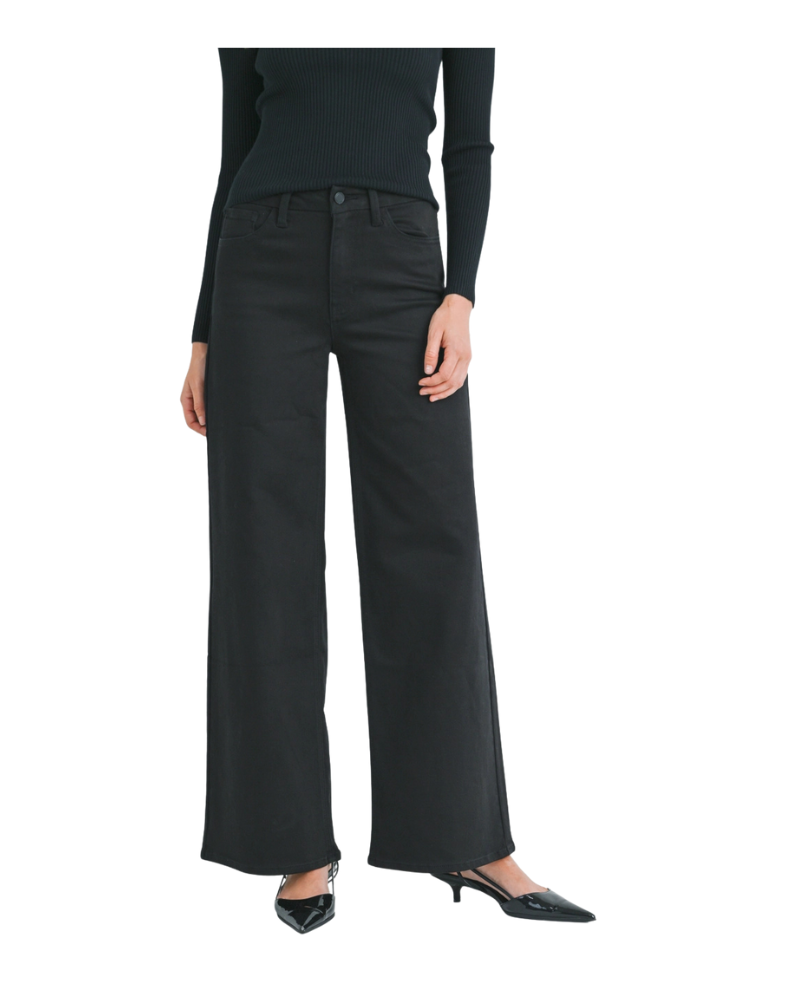 HIGH RISE PALAZZO WIDE LEG-BLACK
