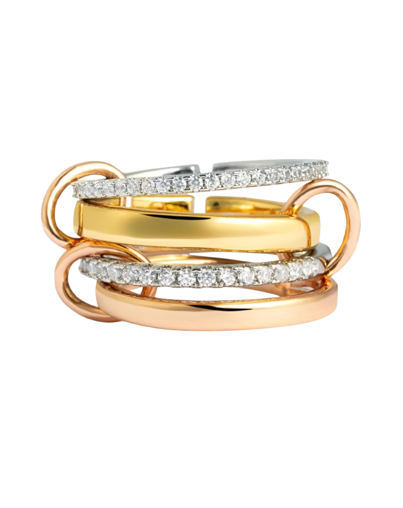 MULTI BAND ETERNITY RING-TWO TONE