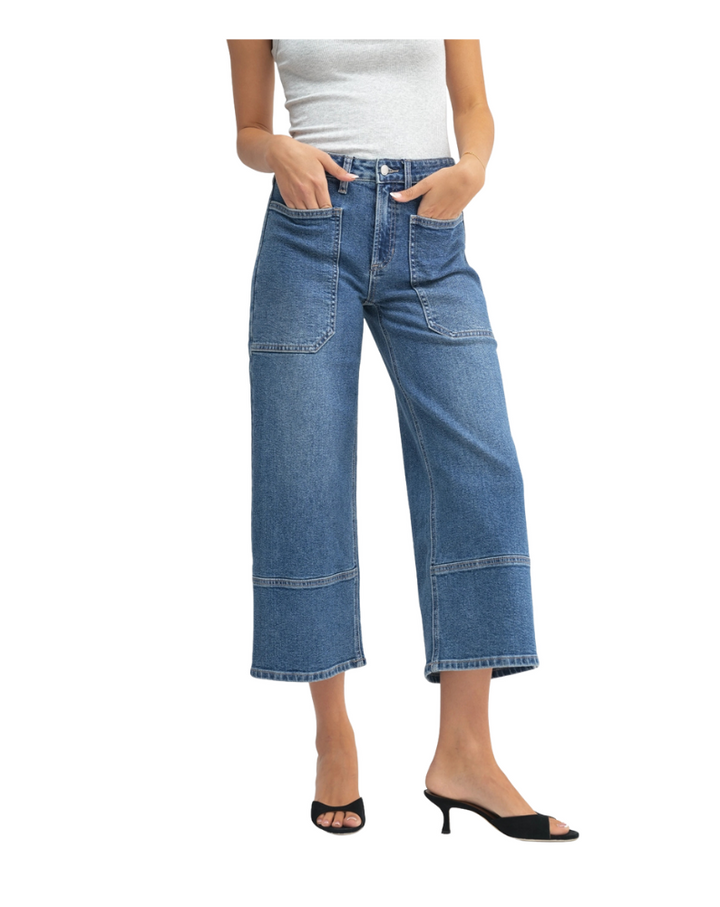 MILA HIGH RISE CROPPED WIDE LEG-MEDIUM DENIM
