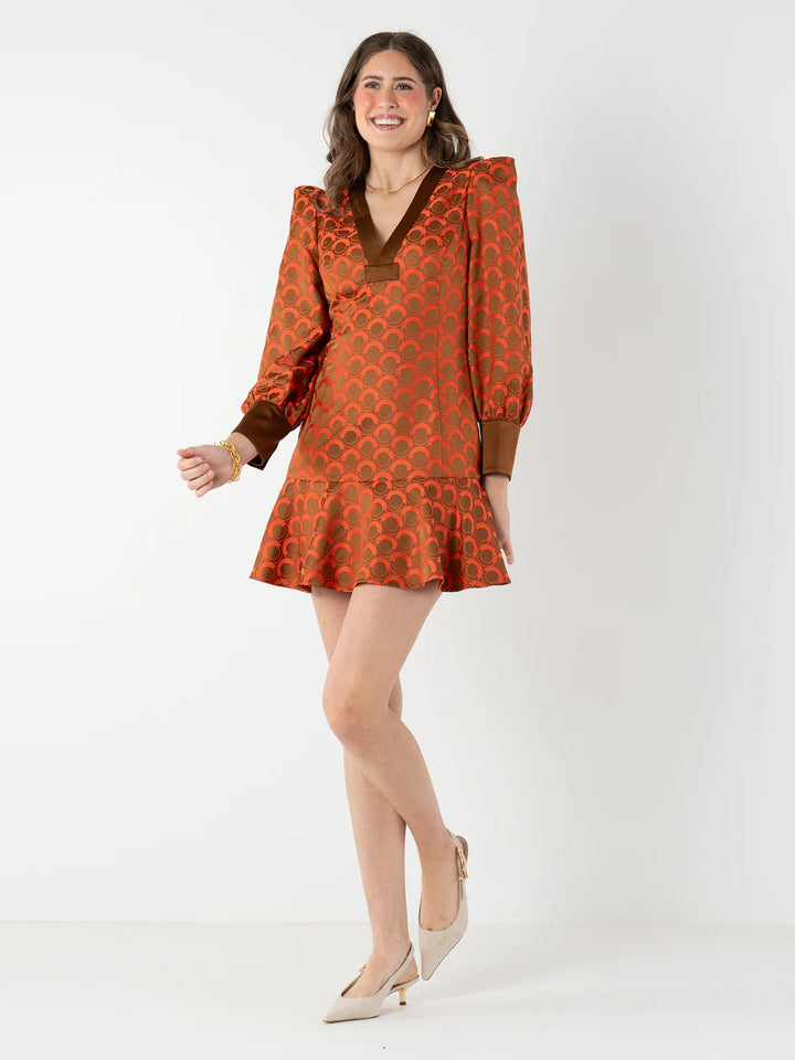JENNY DRESS-TANGERINE MOD