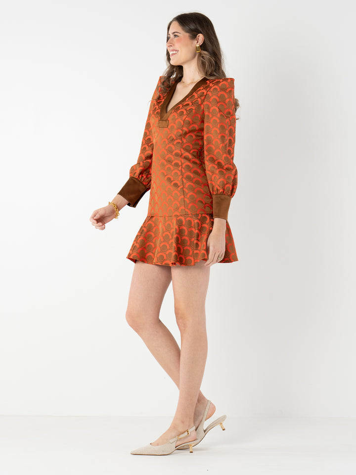 JENNY DRESS-TANGERINE MOD