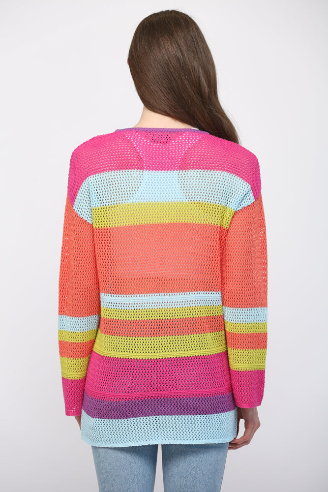STRIPED KNIT TOP-MULTI