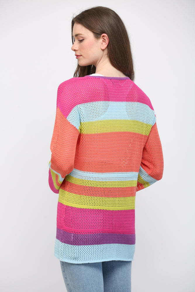 STRIPED KNIT TOP-MULTI