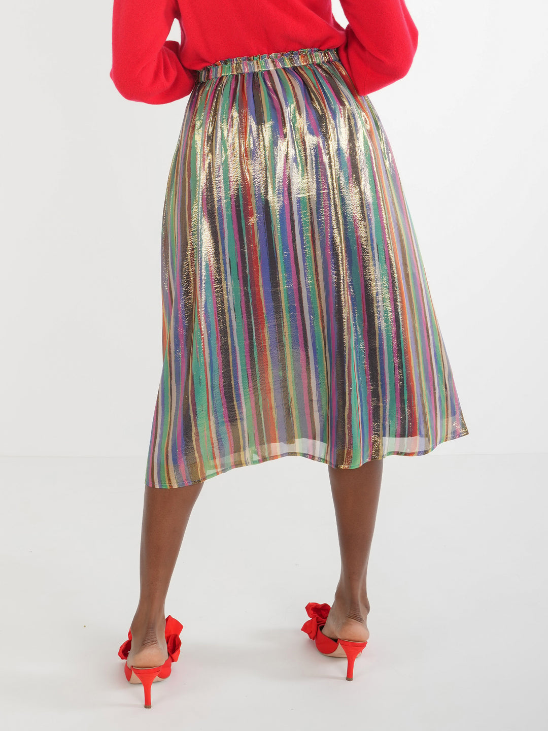 PLEATED MIDI SKIRT-TINSEL