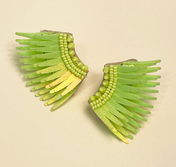 MINI MADELINE EARRINGS-LIME YELLOW