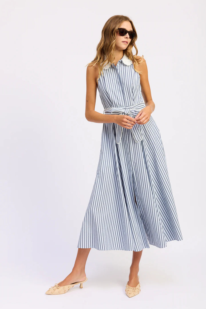 CLARA MAXI DRESS-SKY/NAVY/IVORY