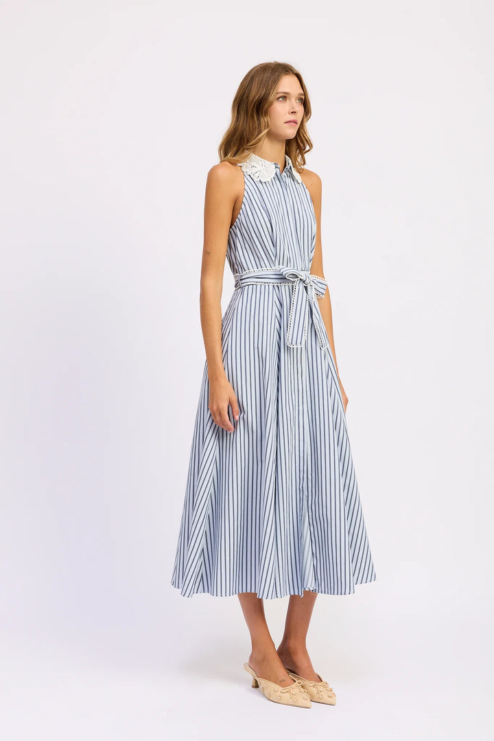 CLARA MAXI DRESS-SKY/NAVY/IVORY