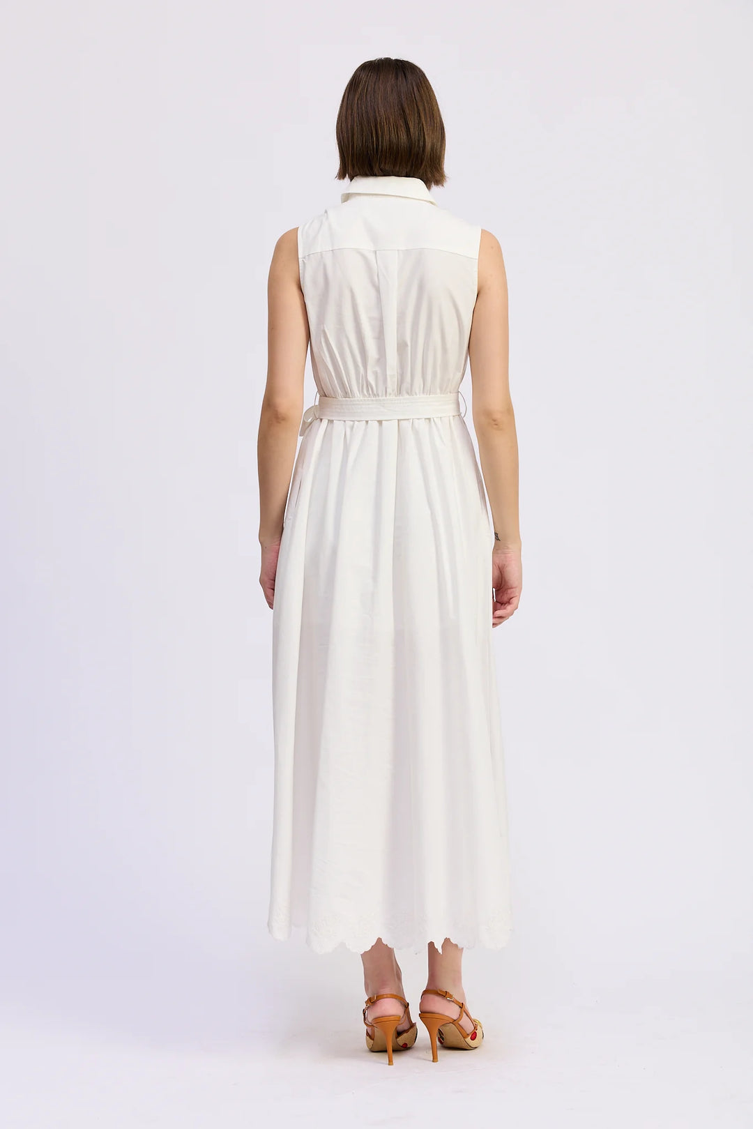 BRITTANY MAXI SHIRT DRESS-WHITE