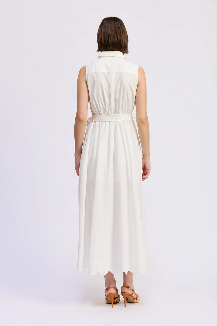 BRITTANY MAXI SHIRT DRESS-WHITE