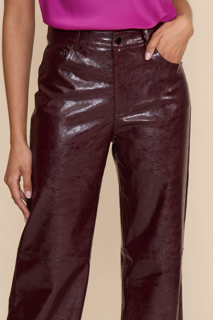 CLEO FAUX LEATHER PANT-WINE