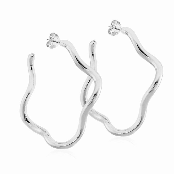 WIGGLE WIGGLE EARRING HOOPS-SILVER