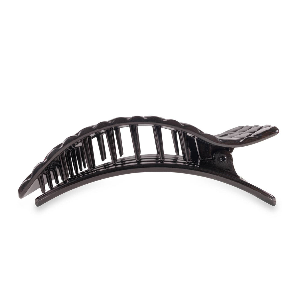 FLAT LARGE RECTANGLE HAIR CLIP-JET BLACK QUILTED