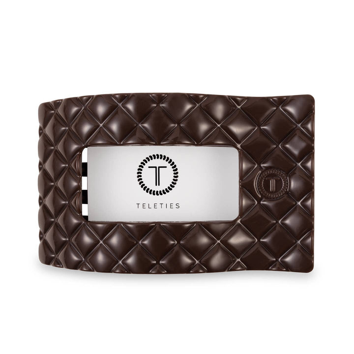 FLAT LARGE RECTANGLE HAIR CLIP-TRULY TAUPE QUILTED