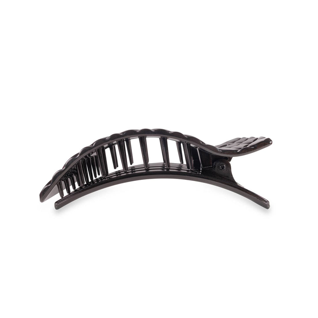 FLAT MEDIUM RECTANGLE HAIR CLIP-JET BLACK QUILTED